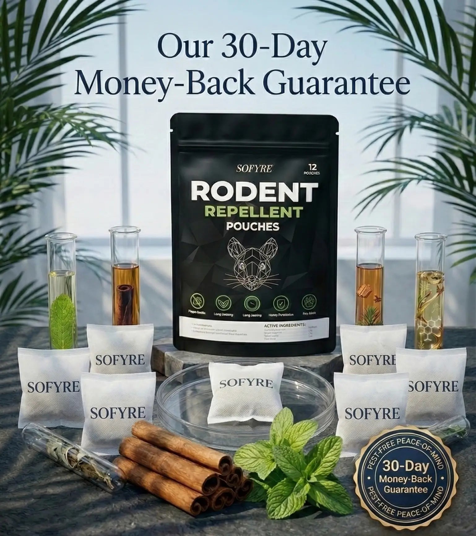 Sofyre rodent repellent pouches